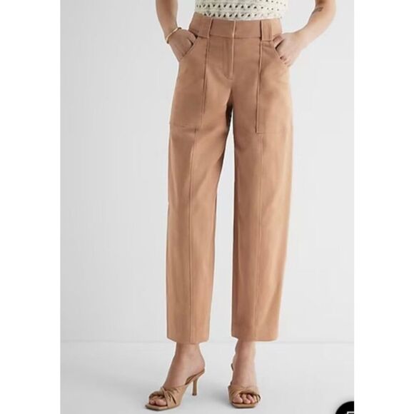 Express super high rise utility trouser tan size 10 - Picture 1 of 14